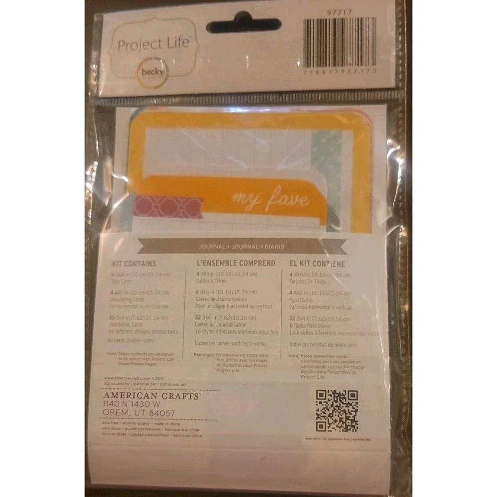 Project Life Becky Higgins,  40 Scrapbooking Journaling cards, New